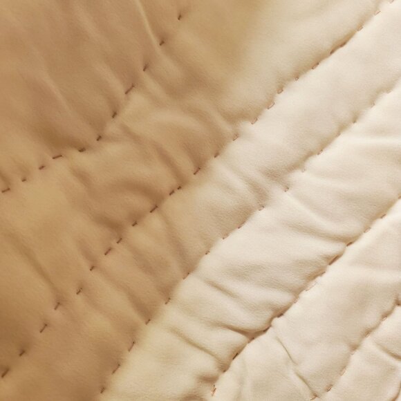 Vtg Silk Quilted Baby Blanket 43x36" Handmade Pastel Newborn Infant Toddler READ - Picture 7 of 9